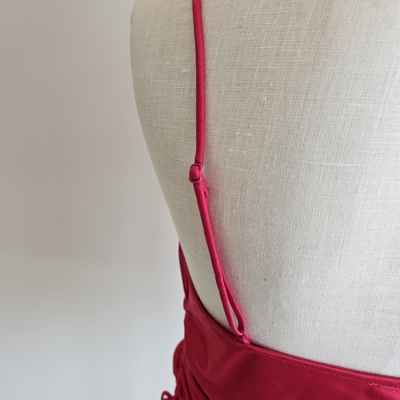 Dynamite Hot Pink Cowl Neck Satin Cami - Picture 4 of 5